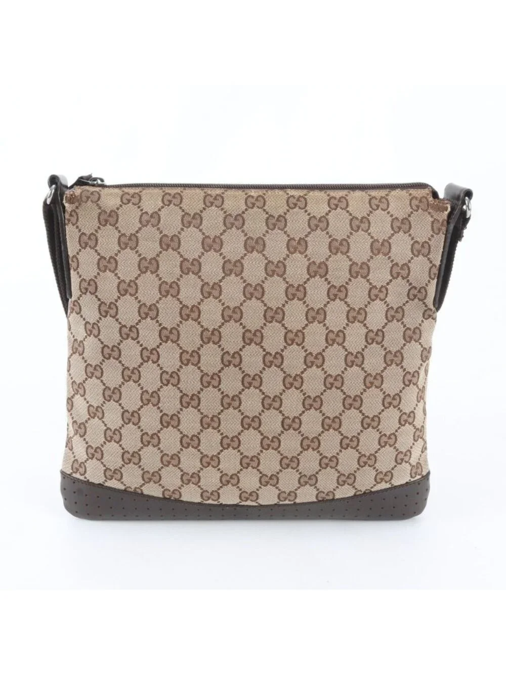 Gucci GG Canvas Leather Shoulder Bag Crossbody Messenger Business Tote